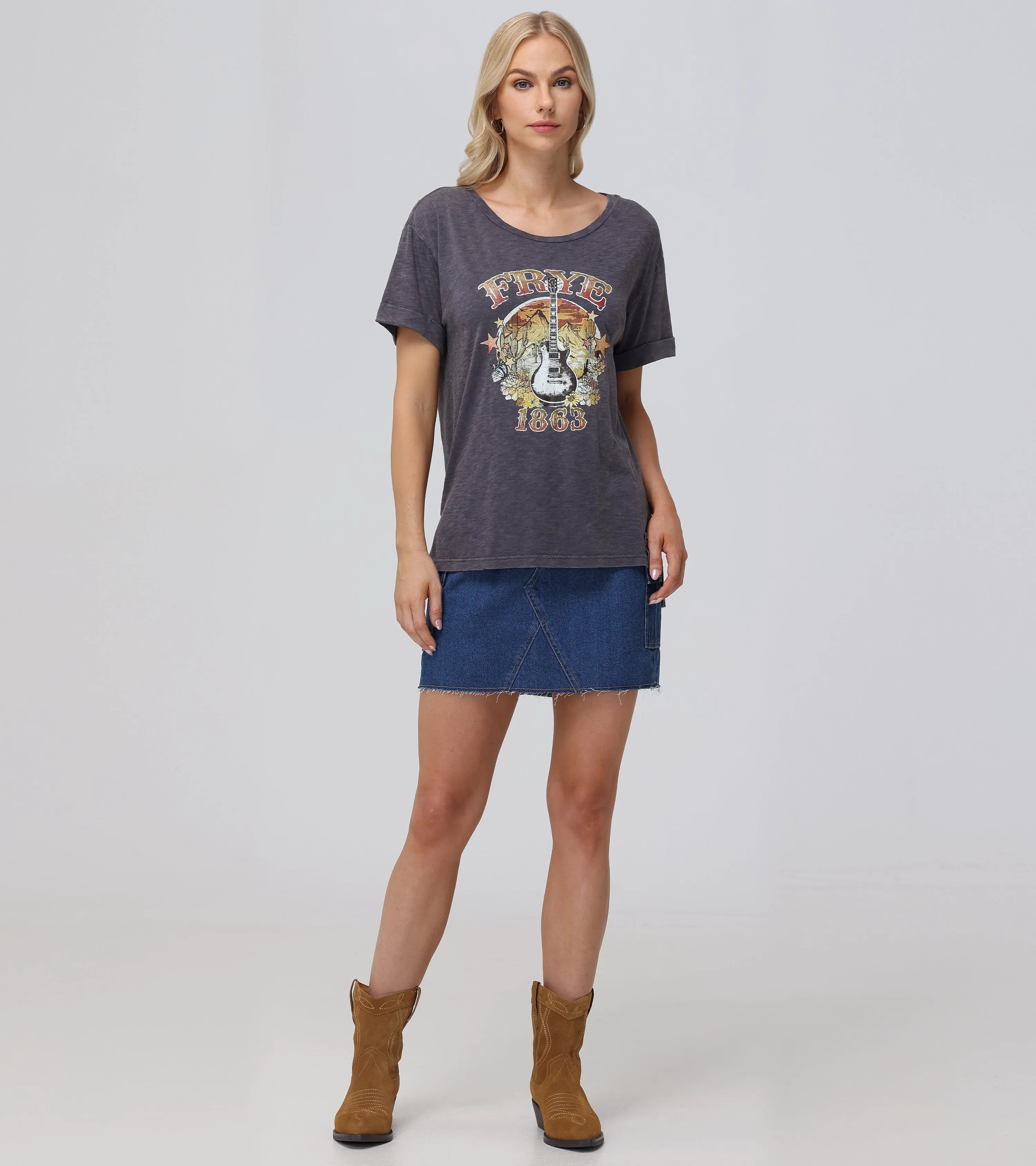 Rolled Cuff Graphic Tee - Pre-Loved