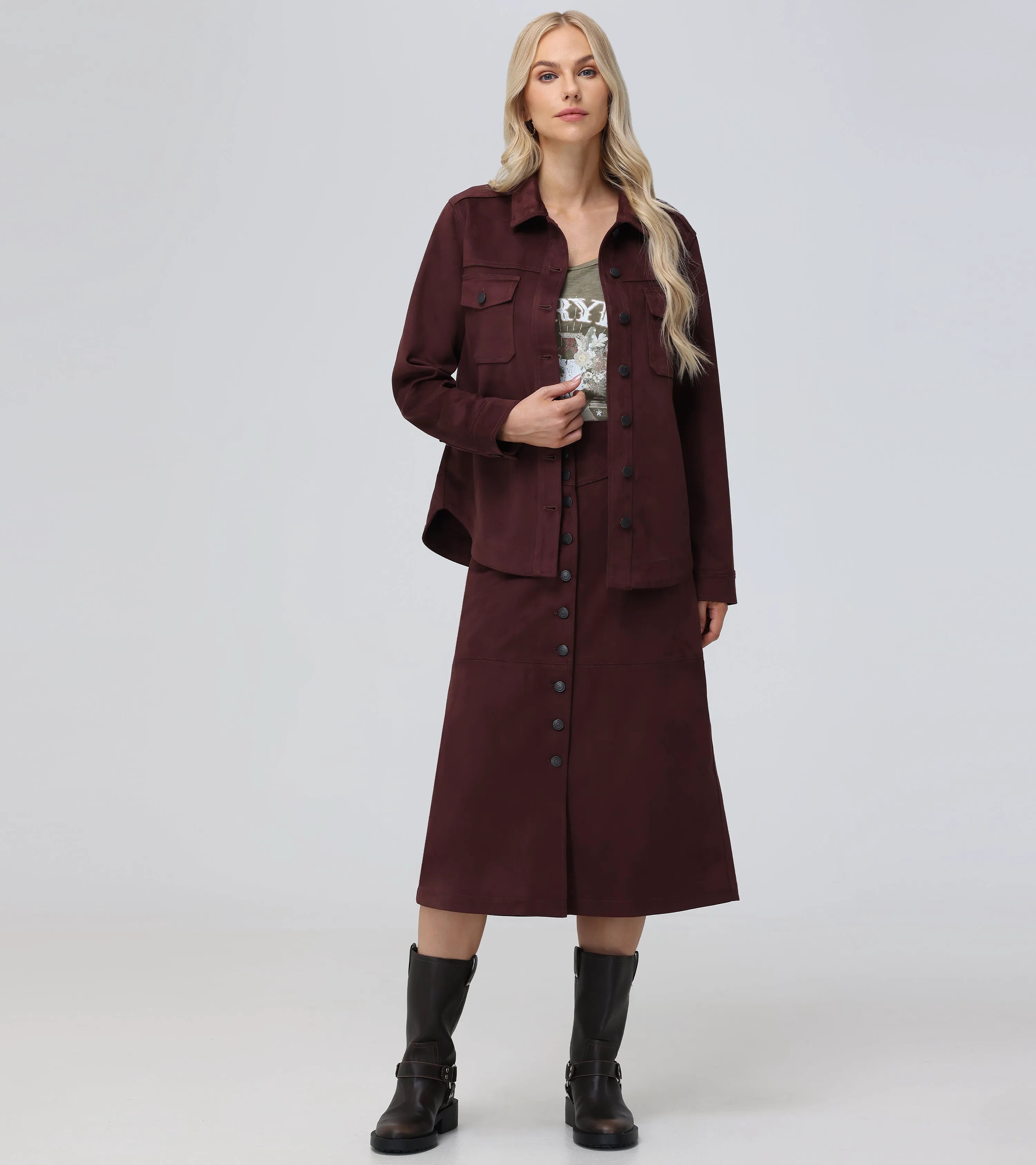 Oversized Faux Suede Shacket - Pre-Loved