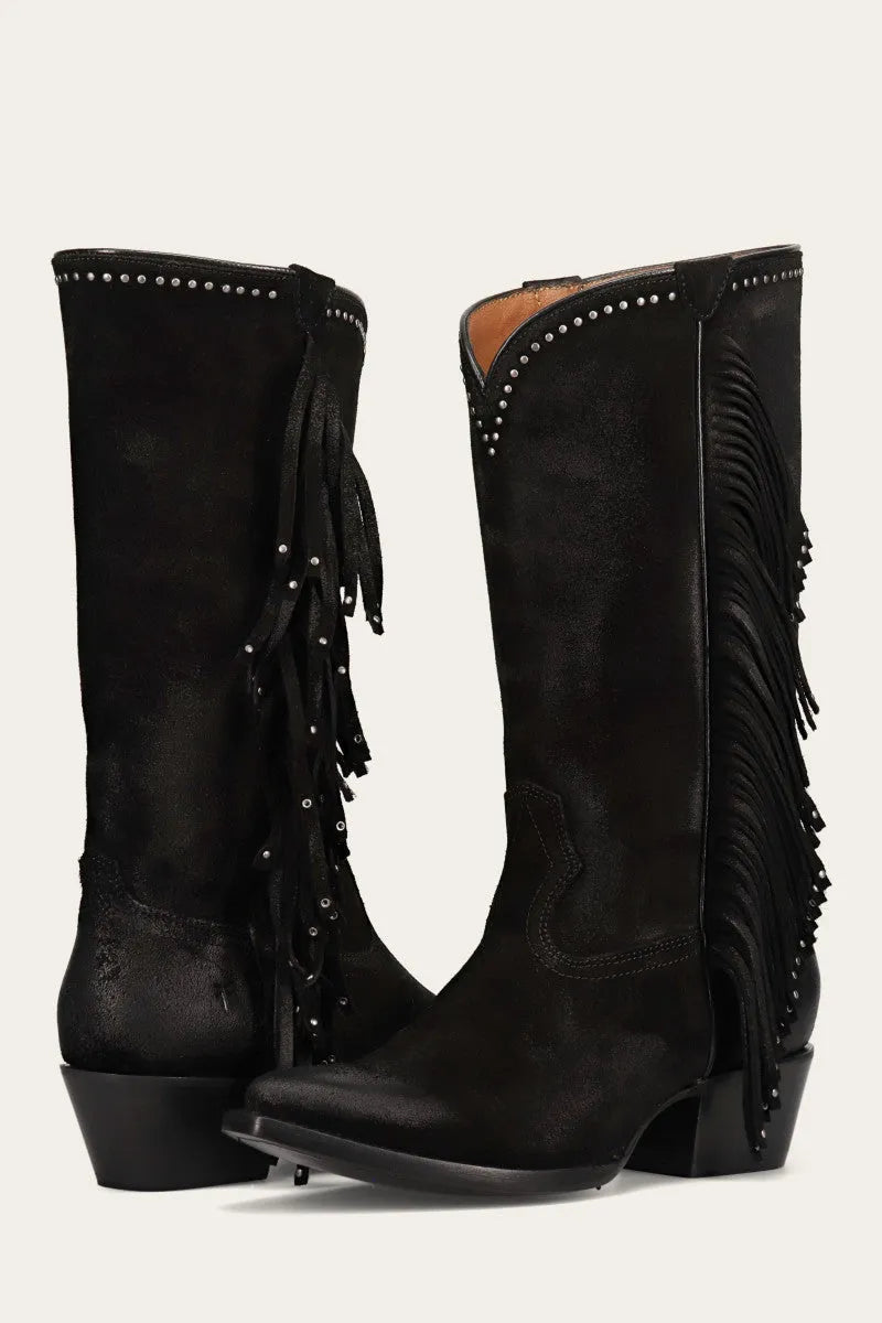 Sacha Tall Fringe Boot - Frye Found